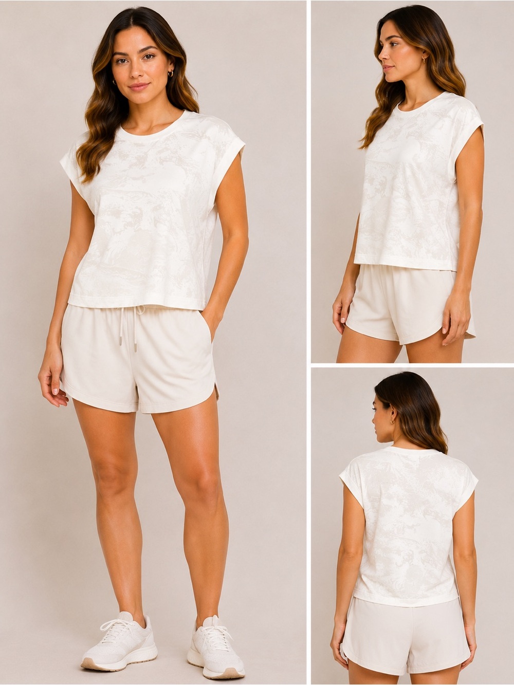 Varley Cream Short Sleeve Tee